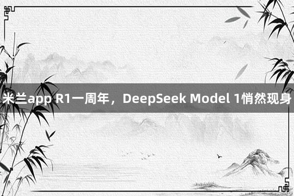 米兰app R1一周年，DeepSeek Model 1悄然现身