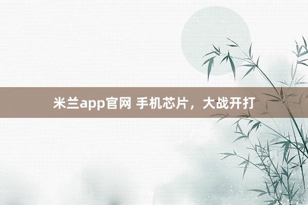 米兰app官网 手机芯片，大战开打