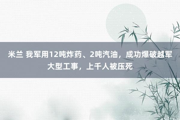 米兰 我军用12吨炸药、2吨汽油，成功爆破越军大型工事，上千人被压死