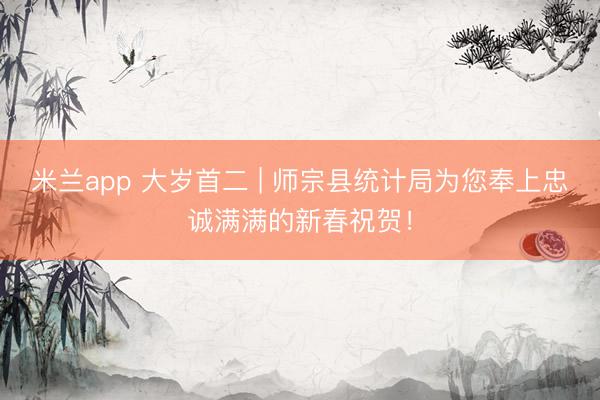 米兰app 大岁首二 | 师宗县统计局为您奉上忠诚满满的新春祝贺！